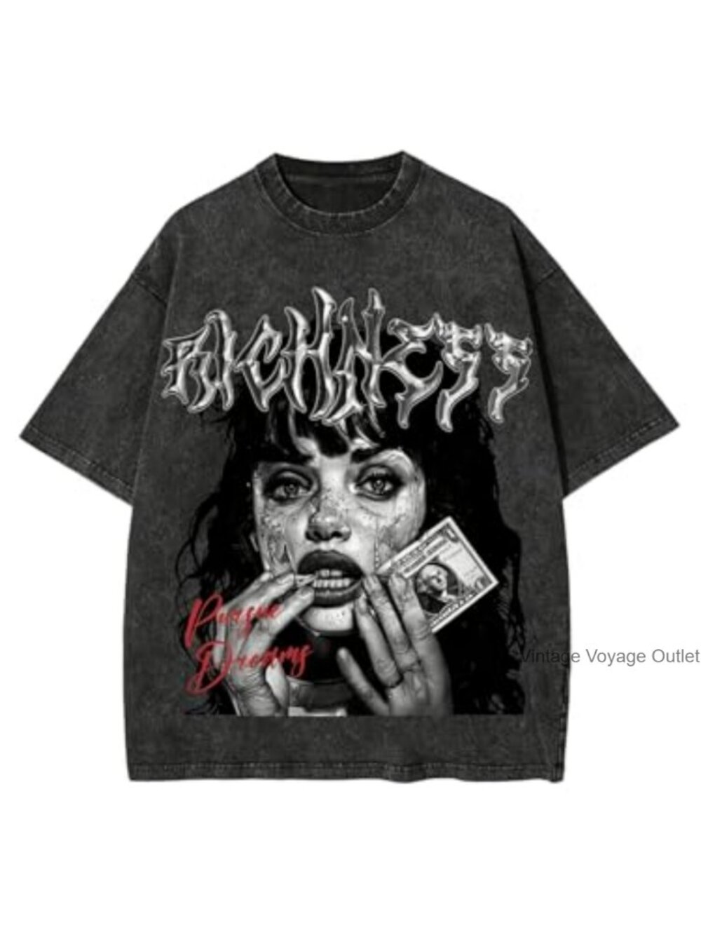 Graphic Tee Oversized Vintage Washed Men's Short Sleeve